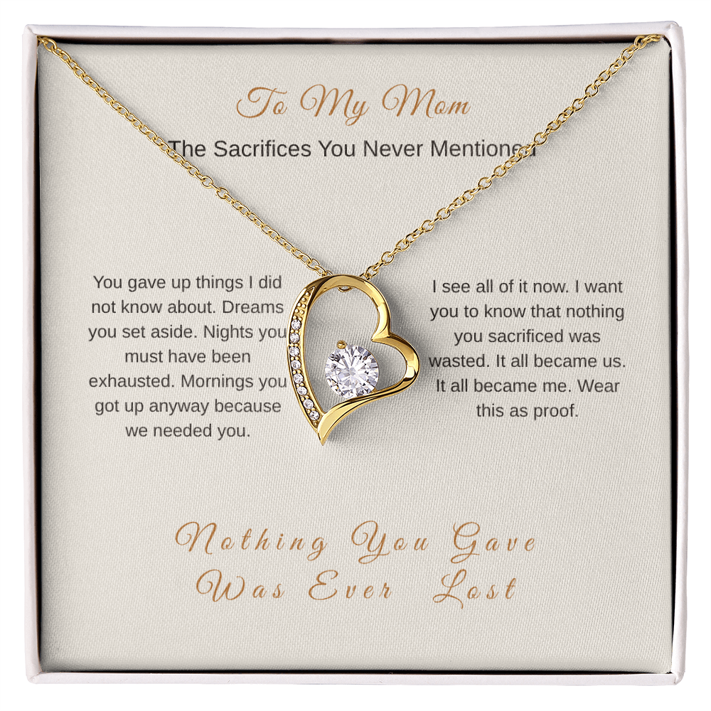 Nothing You Gave Was Ever Lost Necklace – Sacrifice Gift for Mom - Golden Willow Emporium