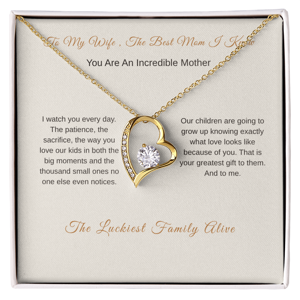 Forever Love Mother Necklace – Mother's Day Gift for Wife from Husband - Golden Willow Emporium