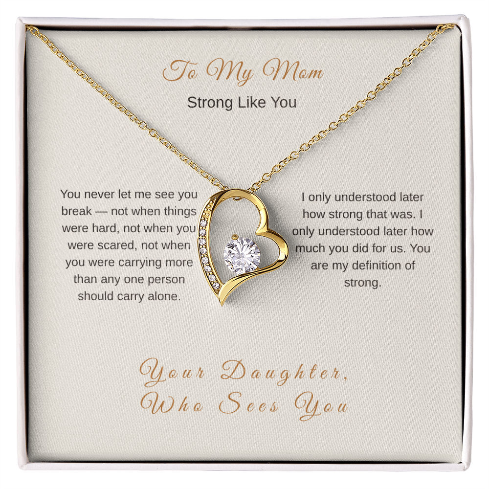 Strong Like You Necklace for Mom – Inspirational Mother's Day Gift - Golden Willow Emporium