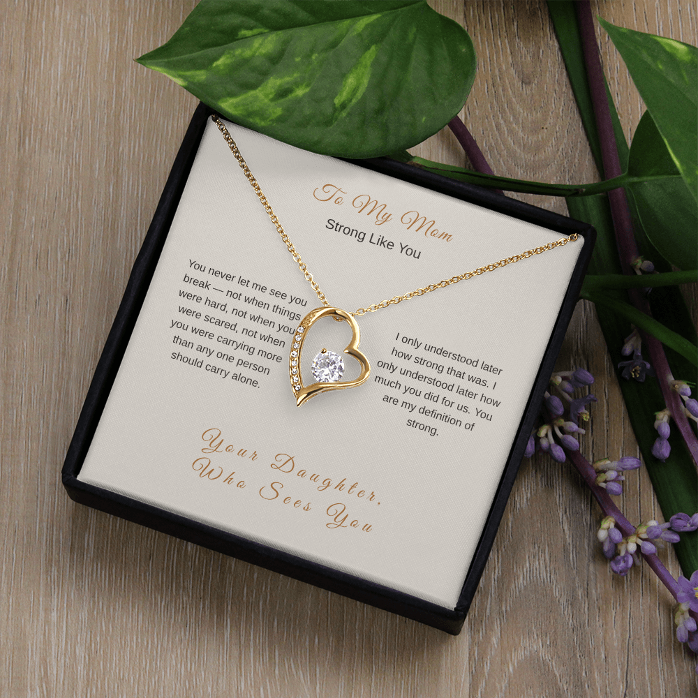 Strong Like You Necklace for Mom – Inspirational Mother's Day Gift - Golden Willow Emporium