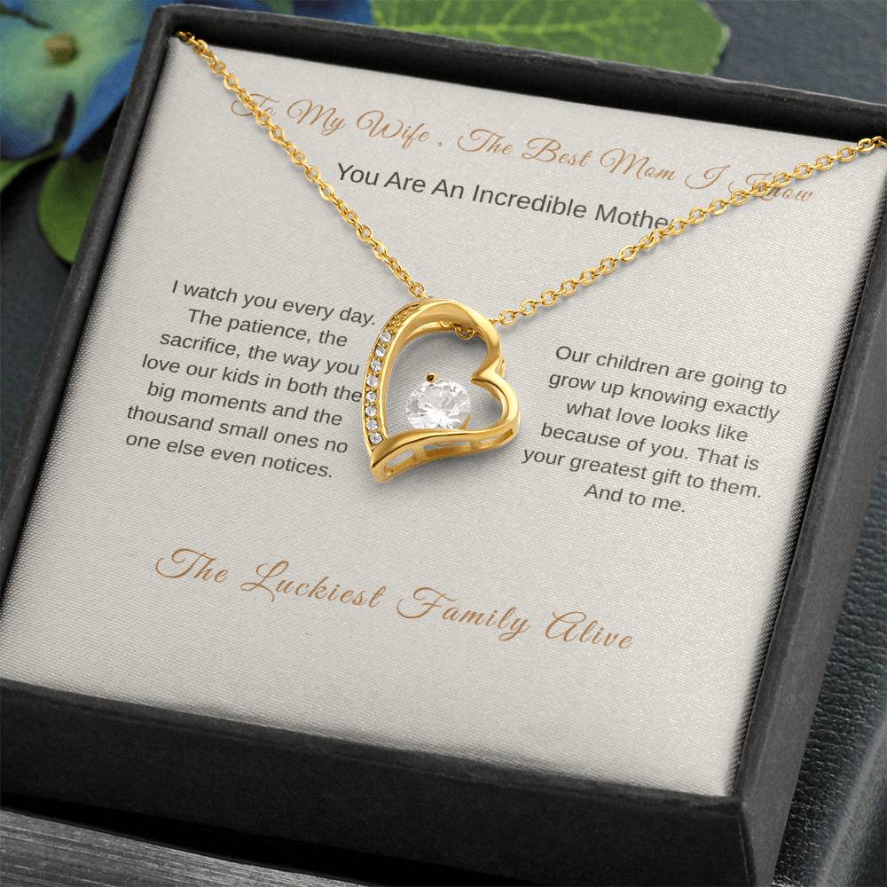 Forever Love Mother Necklace – Mother's Day Gift for Wife from Husband - Golden Willow Emporium