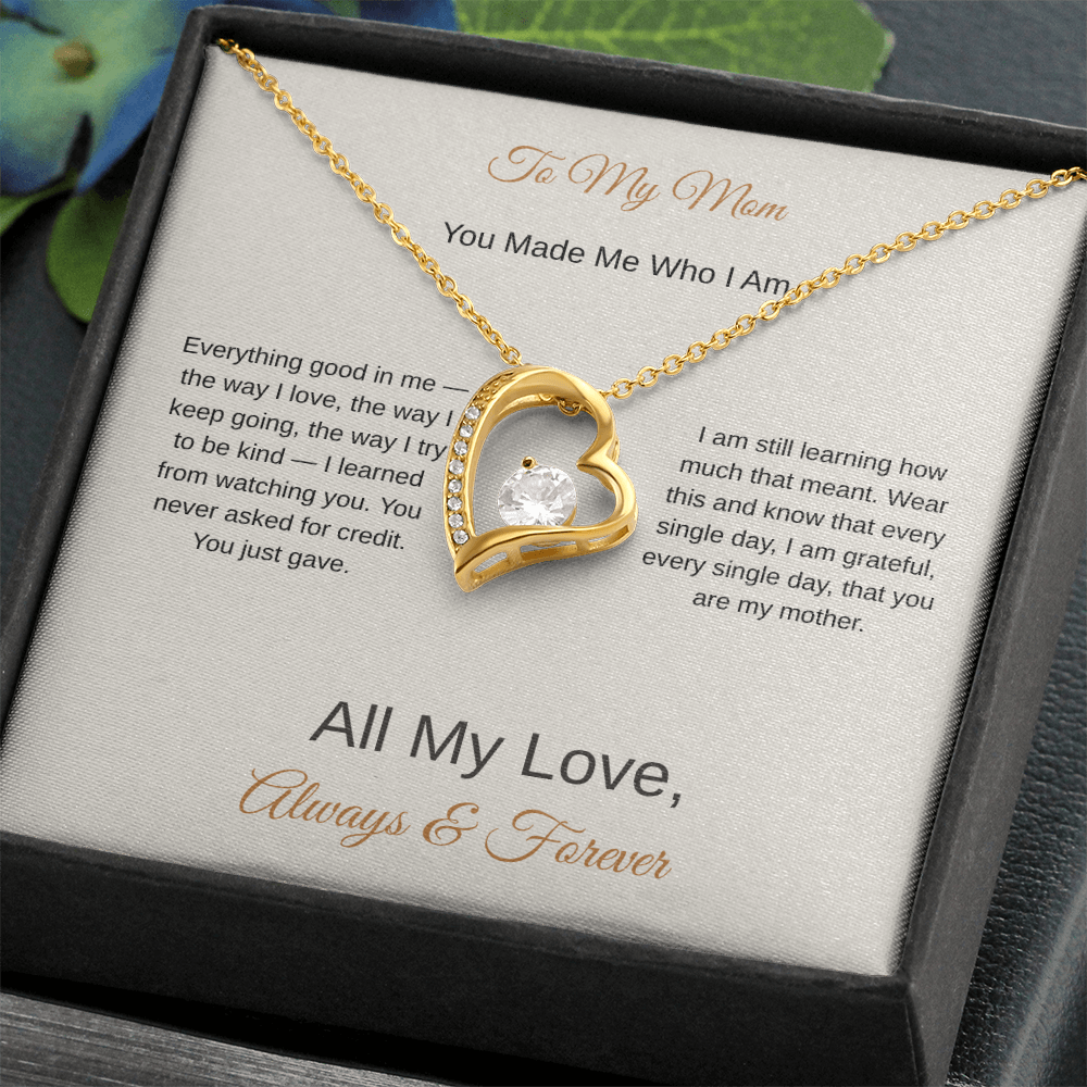 To My Mom You Made Me Who I Am – Love Necklace Gift for Her - Golden Willow Emporium
