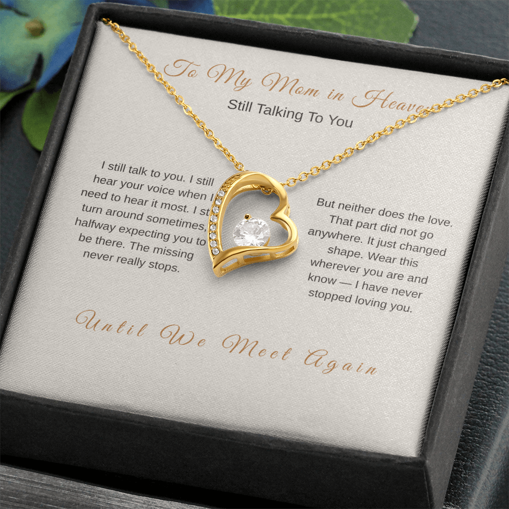 To My Mom in Heaven Necklace – Memorial Gift for Loss of Mother - Golden Willow Emporium