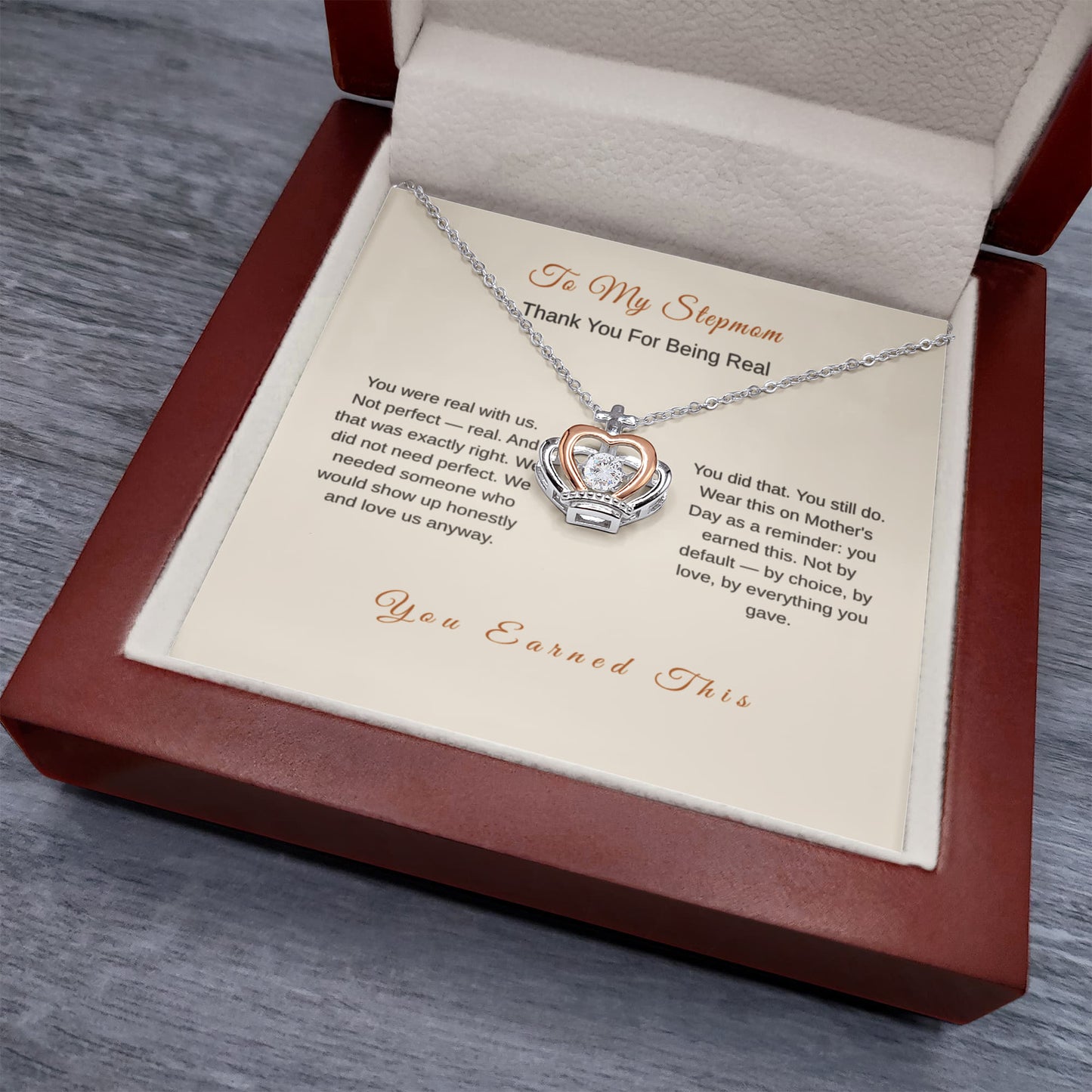 You Earned This Crown Necklace for Stepmom – Mother's Day Gift - Golden Willow Emporium