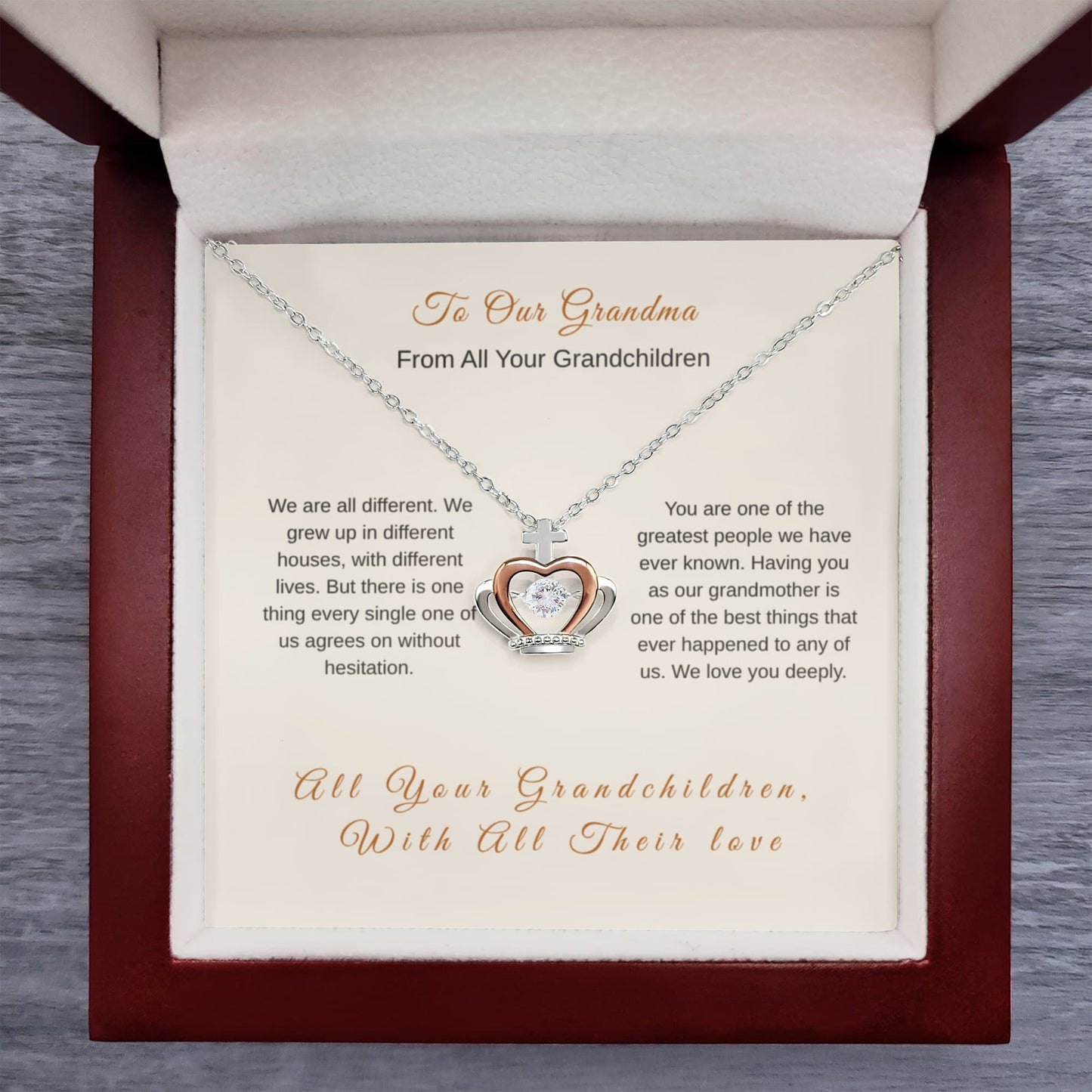 Crown Pendant Necklace from All Grandchildren – Mother's Day - Golden Willow Emporium