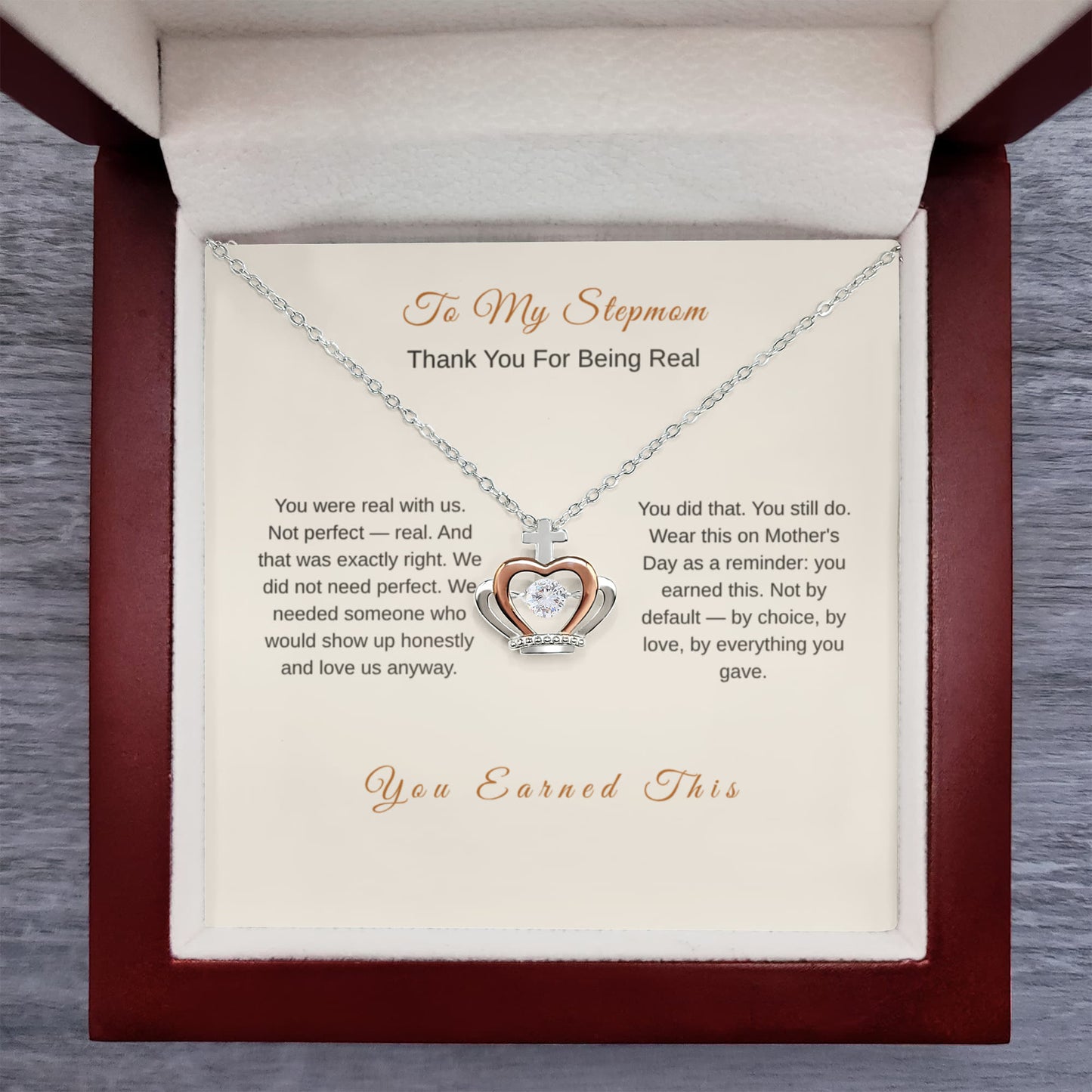 You Earned This Crown Necklace for Stepmom – Mother's Day Gift - Golden Willow Emporium
