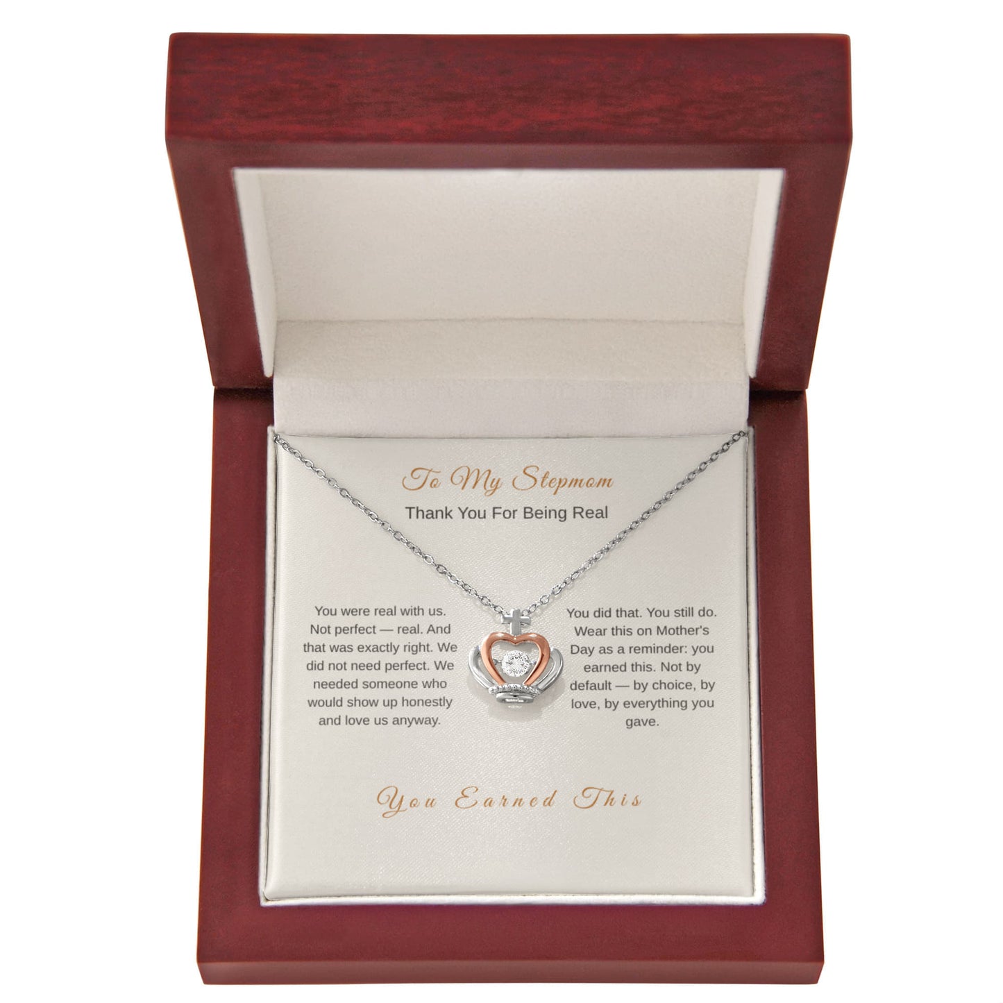 You Earned This Crown Necklace for Stepmom – Mother's Day Gift - Golden Willow Emporium