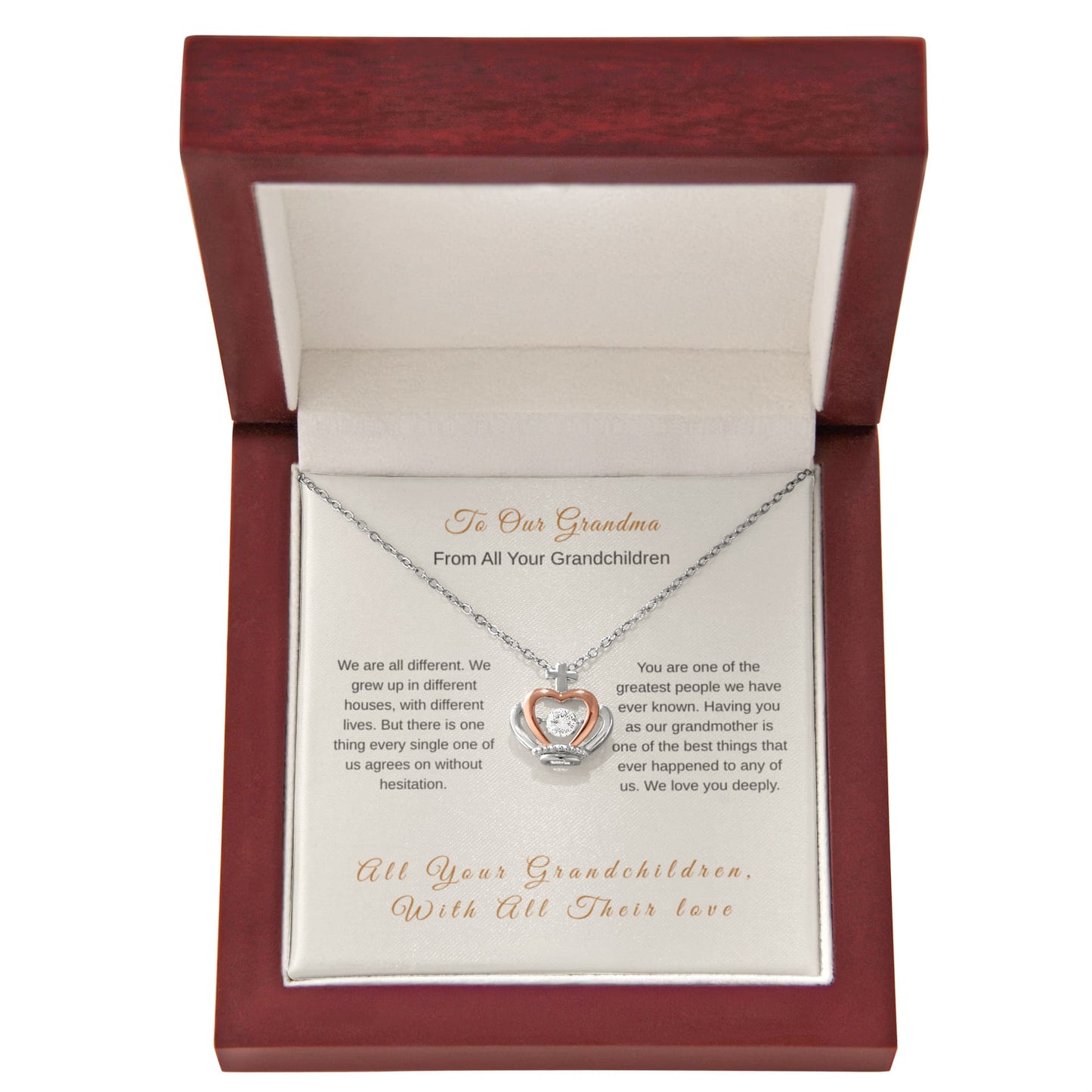 Crown Pendant Necklace from All Grandchildren – Mother's Day - Golden Willow Emporium