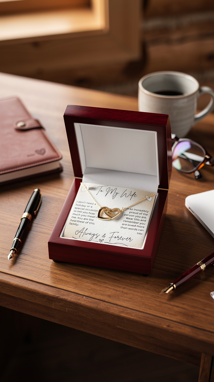 Interlocking Hearts Necklace - Wife