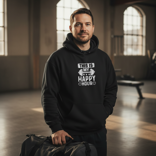 Bold Barbell Happy Hoodie