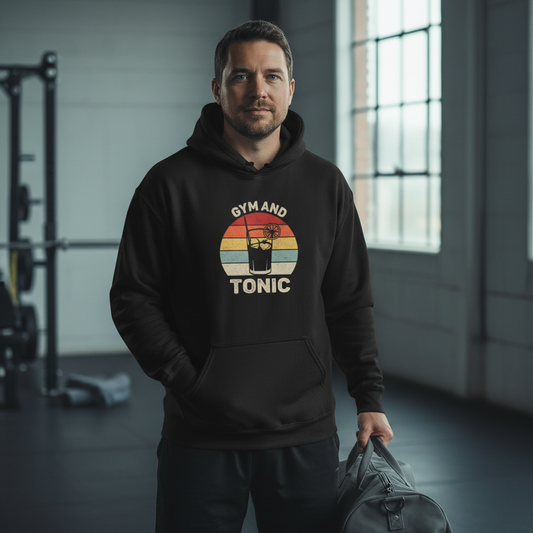 Gym & Tonic Hoodie – Funny Fitness Pun Heavyweight Unisex Sweatshirt