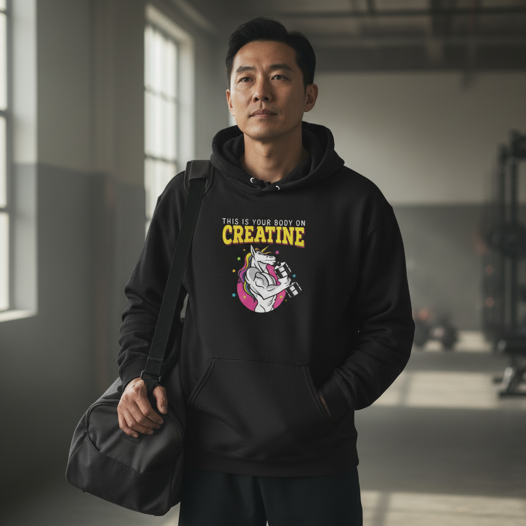 Creatine Unicorn – Unisex Gym Humor Hoodie