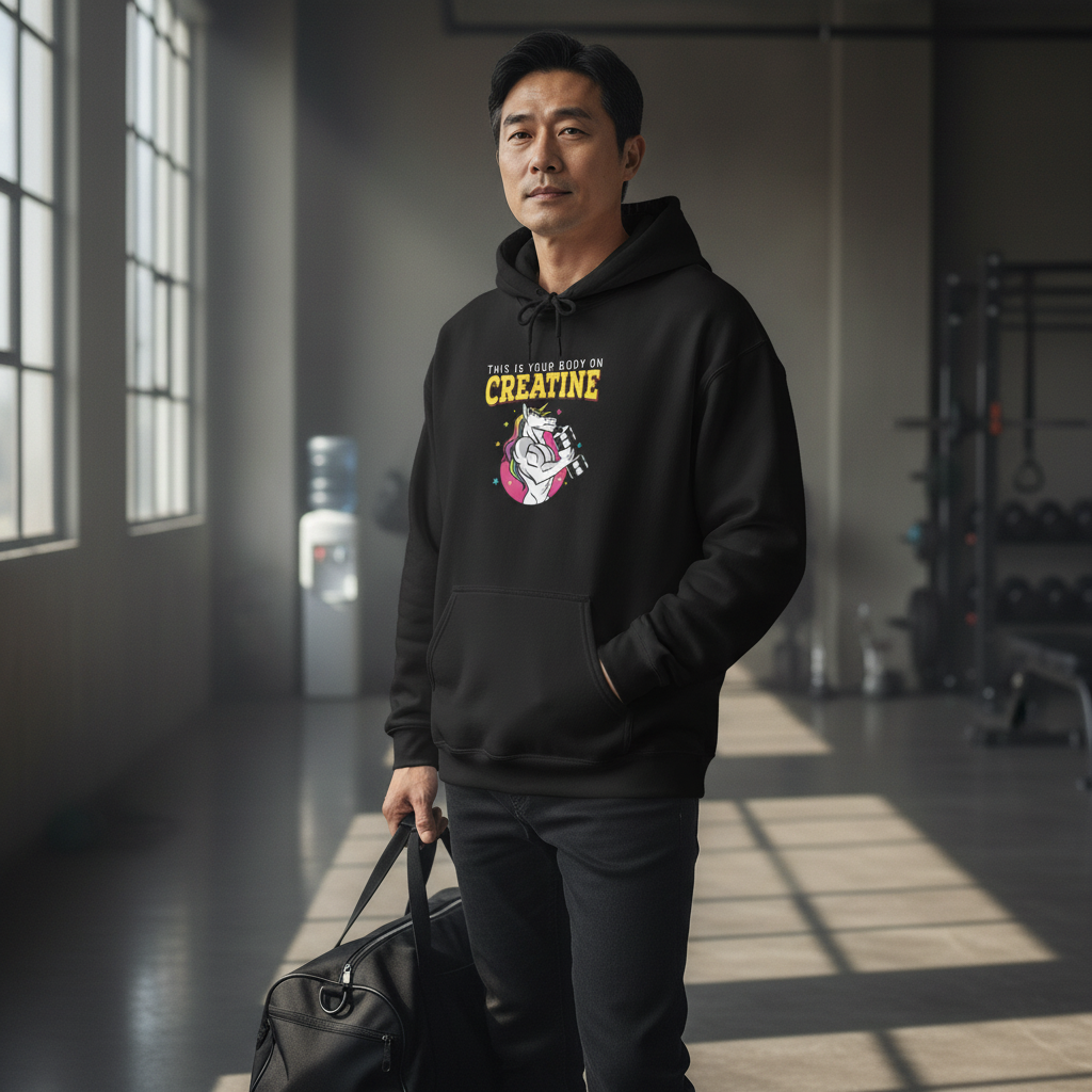 Creatine Unicorn – Unisex Gym Humor Hoodie